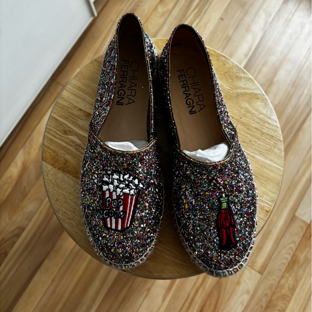 Chiara Ferragni Glitter Espadrille Size EU 39 - Picture 5 of 9